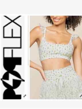 Popflex Romance Mesh Ruffle Sports Bra